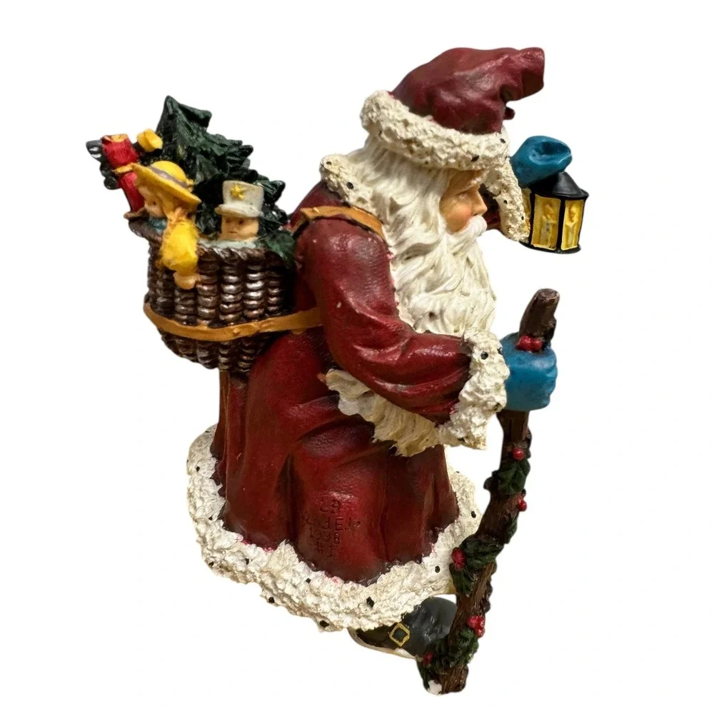 Lisa Blowers Santa Lantern Second Edition 1998 Christmas Figurine‎ with Basket